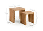 Set di 2 tavolini da appoggio a nido Lomiri in legno massiccio di acacia con finitura sbiancata 50x42 cm / 34x42 cm