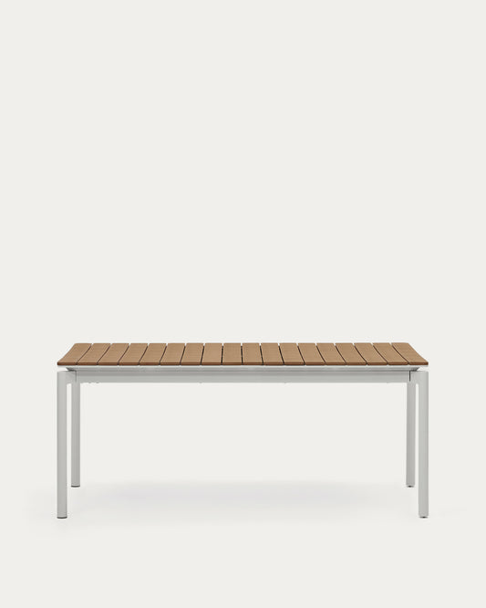 Tavolo allungabile da esterno Canyelles in legno composito e alluminio grigio chiaro 180 (240) x 100 cm
