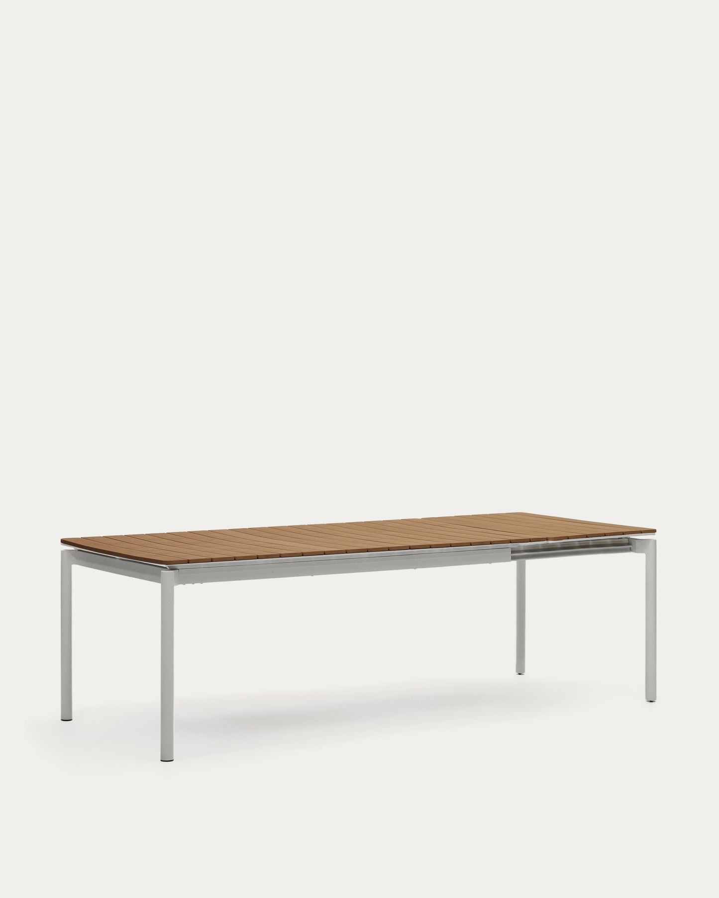 Tavolo allungabile da esterno Canyelles in legno composito e alluminio grigio chiaro 180 (240) x 100 cm