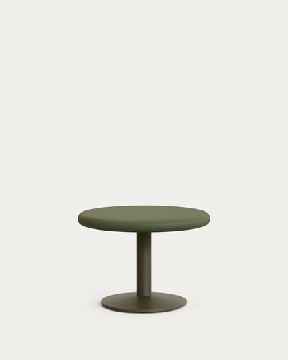 Tavolo rotondo da esterno Esilda con piano in cemento verde Ø 70 cm e piede in acciaio verde Ø 42 x 45 cm
