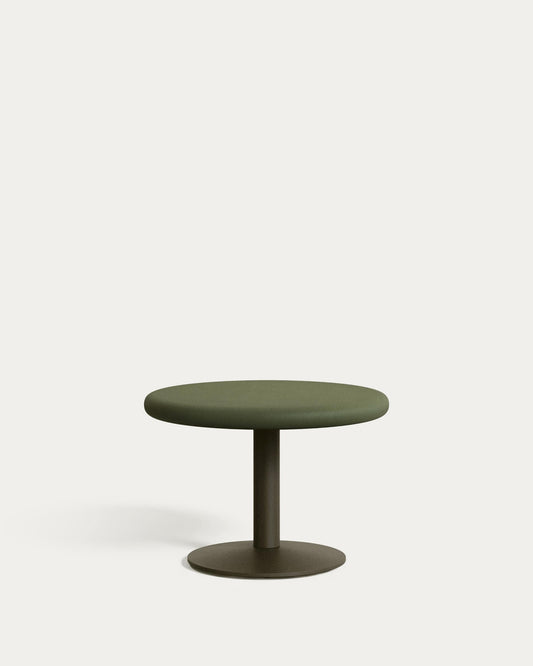 Tavolo rotondo da esterno Esilda con piano in cemento verde Ø 70 cm e piede in acciaio verde Ø 42 x 45 cm