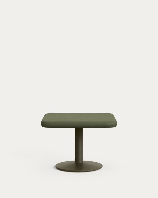 Tavolo da esterno Esilda con piano in cemento verde 70 x 70 cm e piede in acciaio verde Ø 42 x 45 cm
