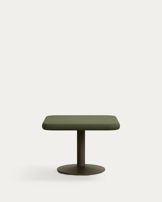 Tavolo da esterno Esilda con piano in cemento verde 70 x 70 cm e piede in acciaio verde Ø 42 x 45 cm