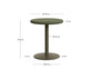 Tavolo rotondo Isilda alto con piano in cemento verde Ø 70 cm con base rifinitura in verde Ø 55 cm