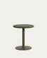 Tavolo rotondo Isilda alto con piano in cemento verde Ø 70 cm con base rifinitura in verde Ø 55 cm