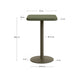 Tavolo alto da esterno Esilda con piano in cemento verde 70 x 70 cm e piede in acciaio verde Ø 55 x 96 cm