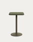 Tavolo alto da esterno Esilda con piano in cemento verde 70 x 70 cm e piede in acciaio verde Ø 55 x 96 cm