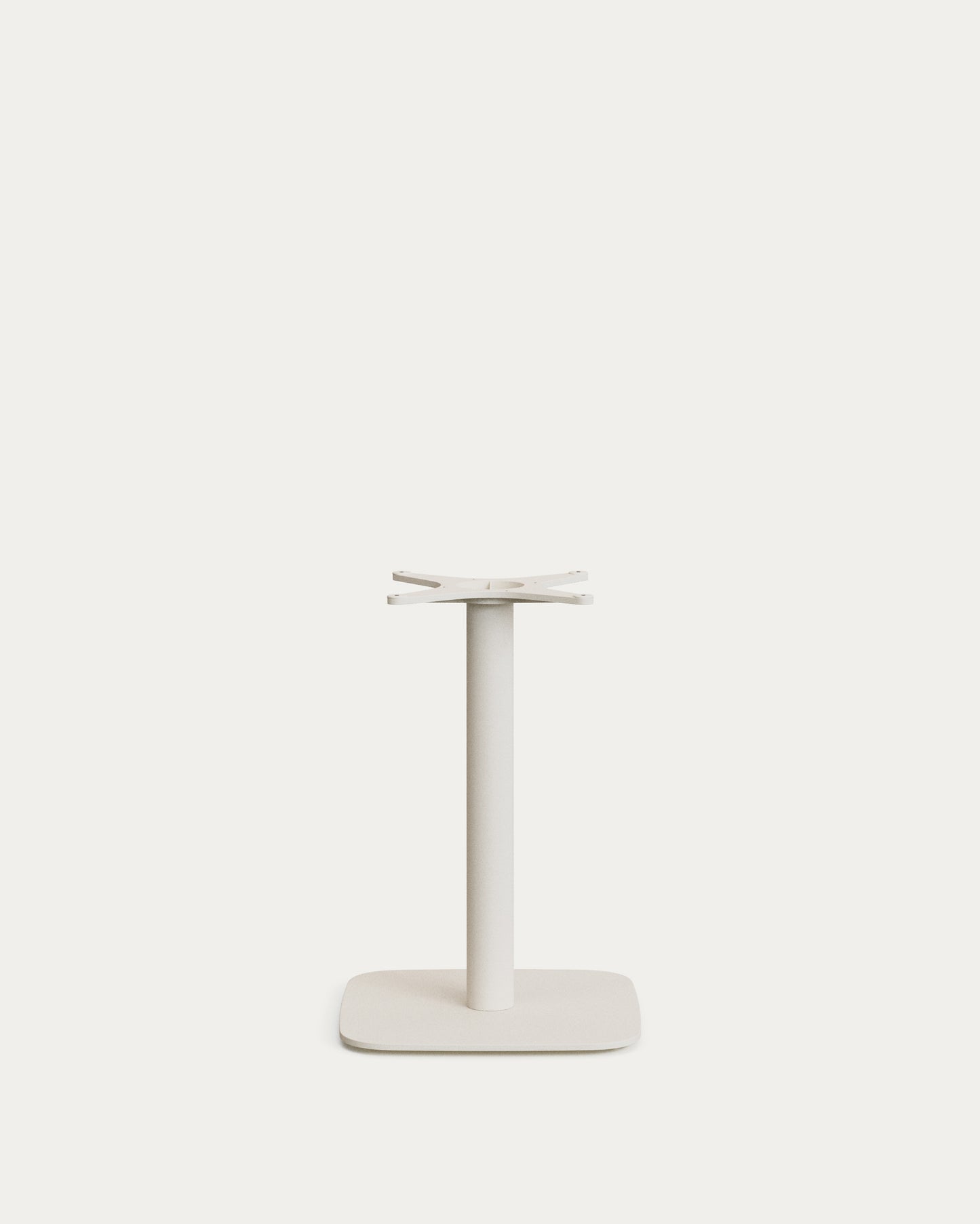 Tavolo rotondo da esterno Dina con piano in cemento bianco Ø 70 cm e piede in acciaio bianco 48x48x72 cm