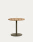 Tavolo rotondo da esterno Esilda con piano in acacia 100% FSC Ø 80 cm e base in acciaio verde Ø 55 x 72 cm