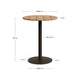 Tavolo alto rotondo da esterno Esilda con piano in acacia 100% FSC Ø 80 cm e base in acciaio verde Ø 55 x 96 cm