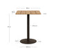 Tavolo alto da esterno Esilda con piano in acacia FSC 100% 80 x 80 cm e base in acciaio verde Ø 55 x 96 cm