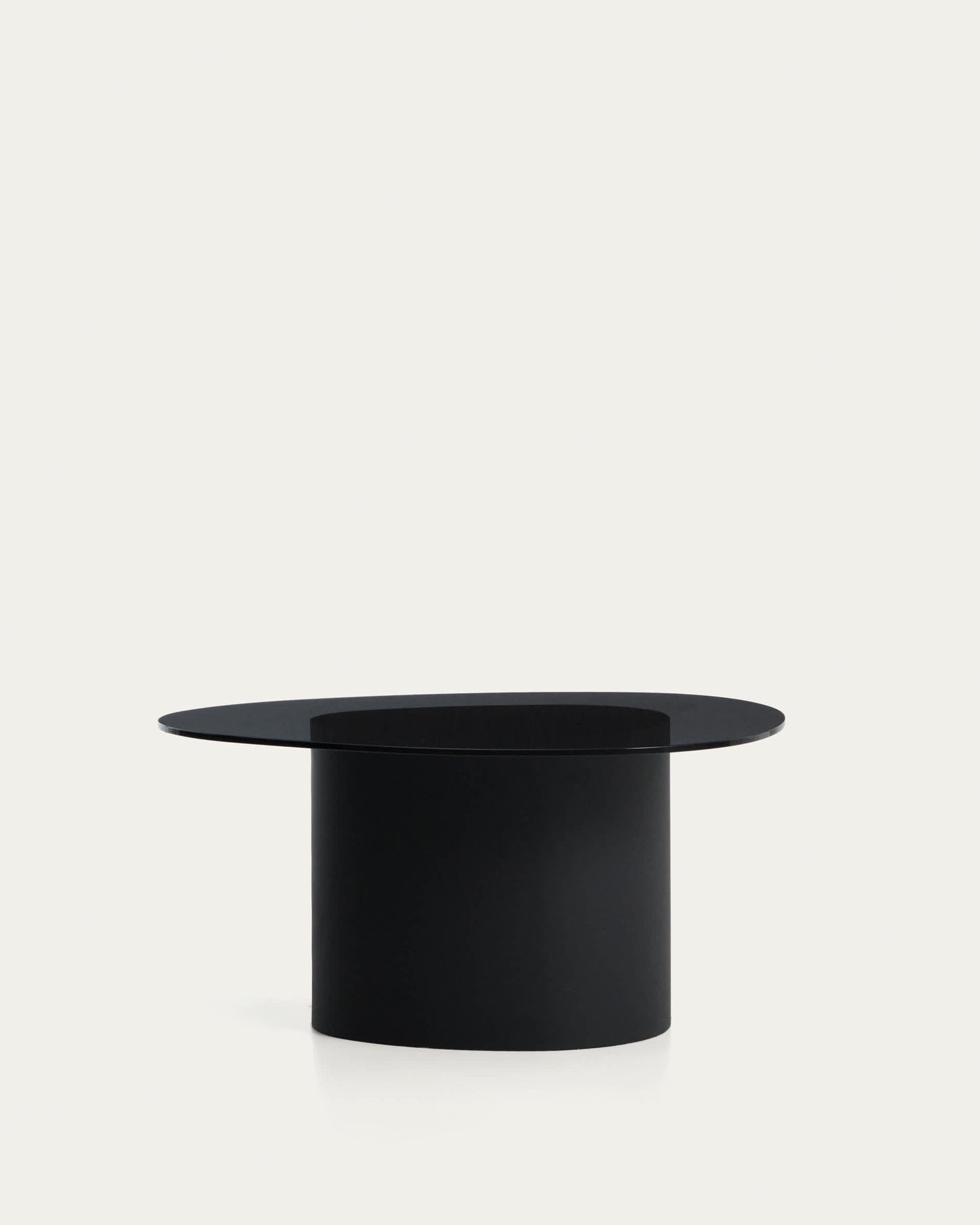 Tavolino da caffè Olir in vetro temperato e acciaio nero 82 x 74 cm