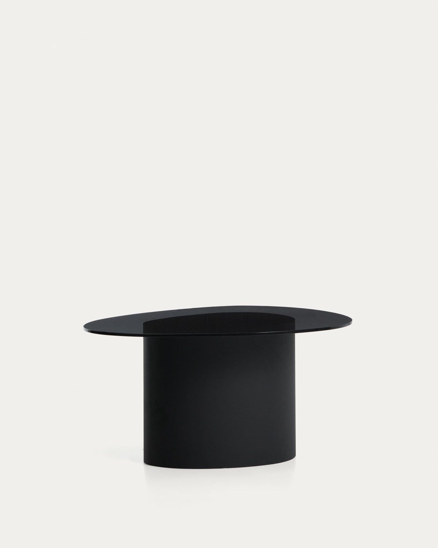 Tavolino da caffè Olir in vetro temperato e acciaio nero 82 x 74 cm