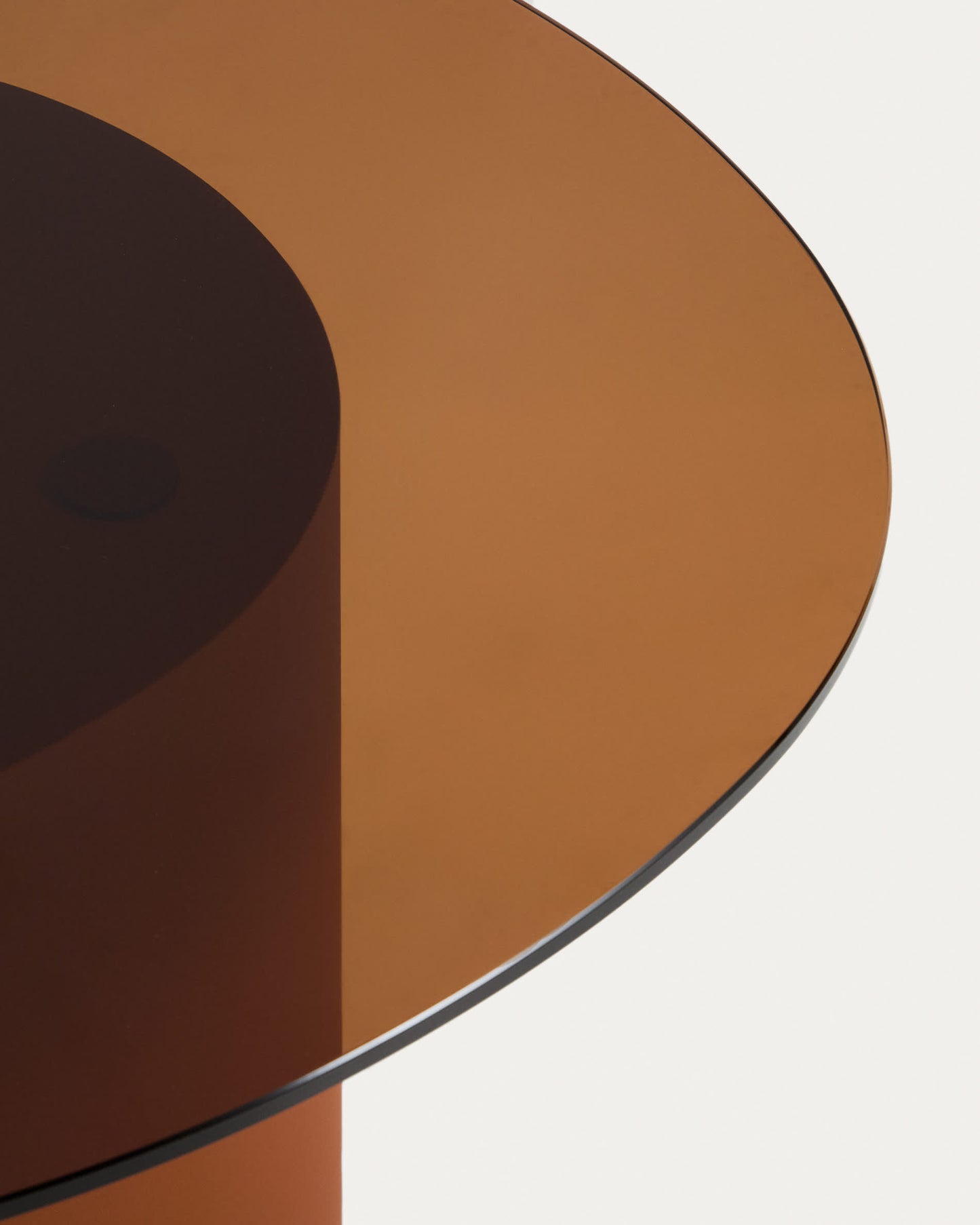 Tavolino da caffè Olir in vetro temperato e acciaio marrone 82 x 74 cm