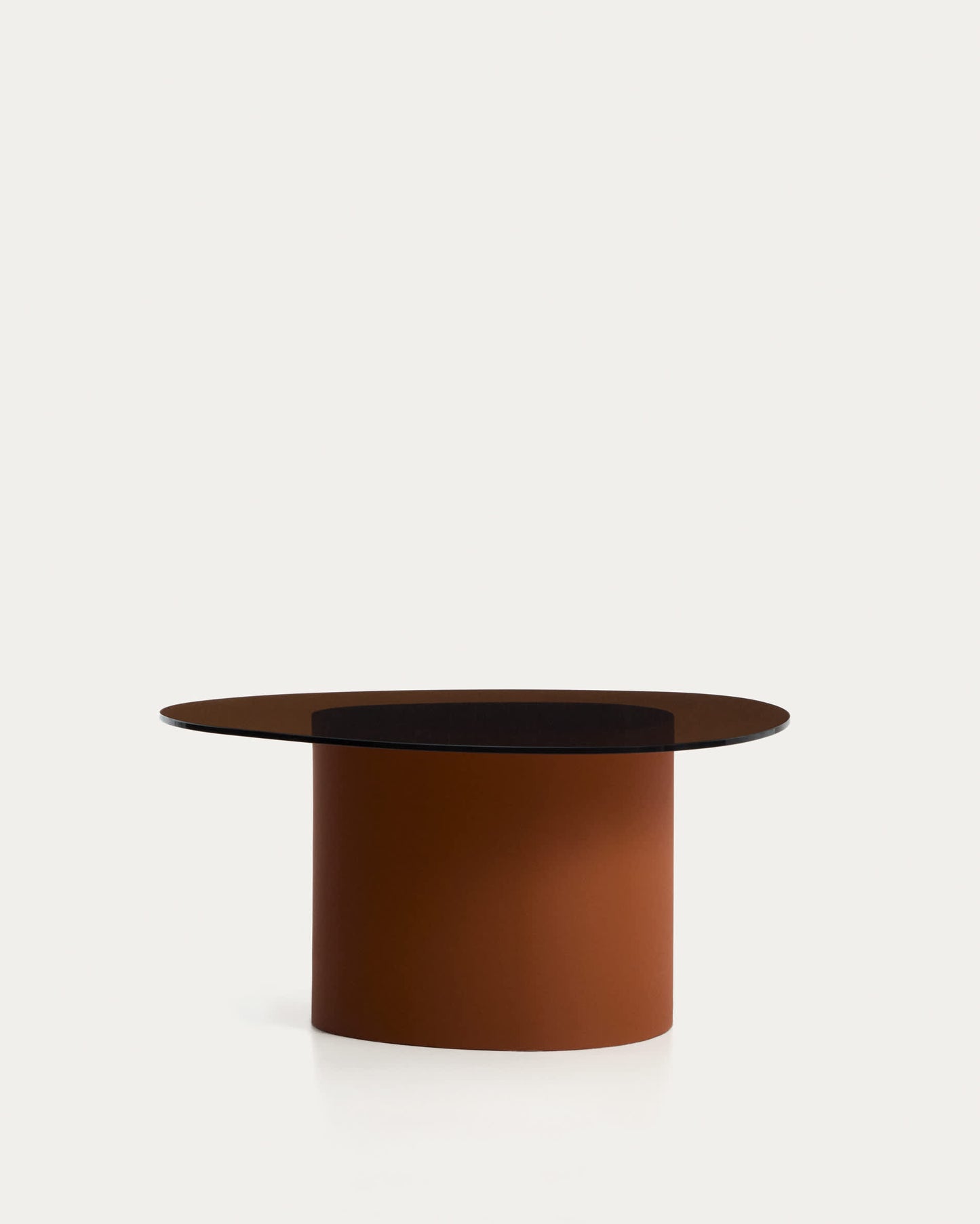 Tavolino da caffè Olir in vetro temperato e acciaio marrone 82 x 74 cm