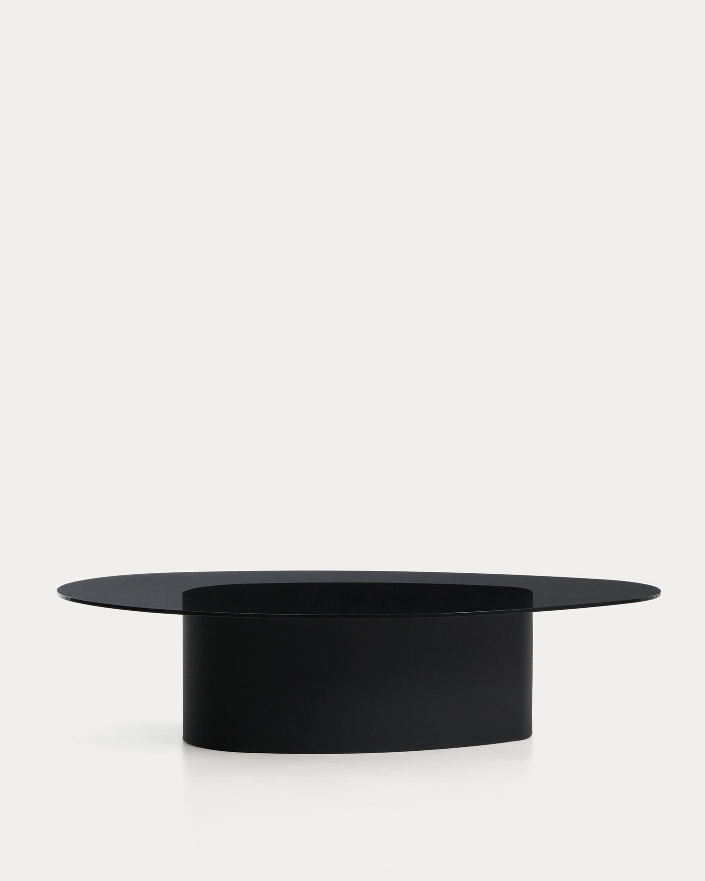 Tavolino da salotto Olir in vetro temperato e acciaio nero 140 x 80 cm