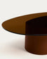Tavolino da salotto Olir in vetro temperato e acciaio marrone 140 x 80 cm