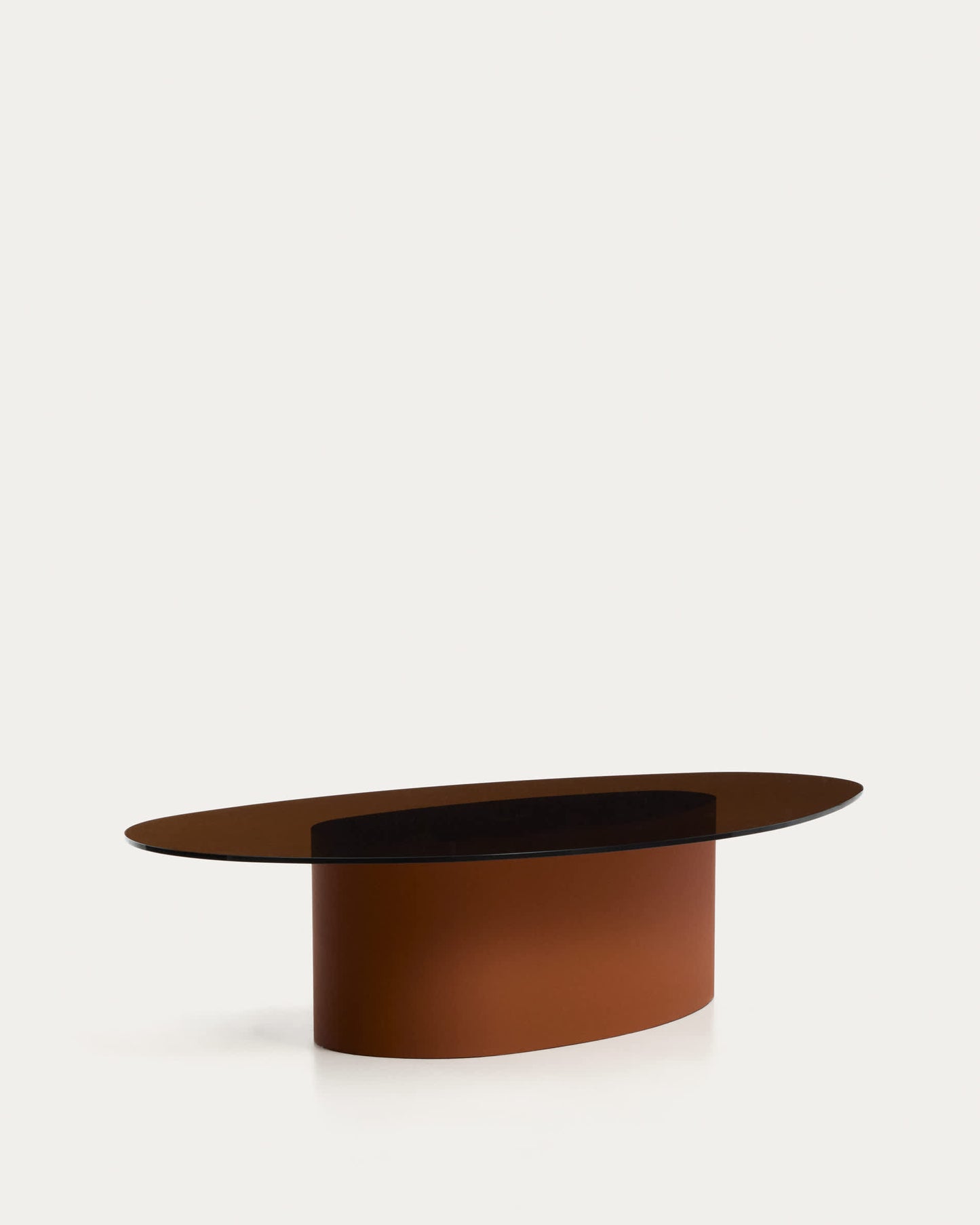 Tavolino da salotto Olir in vetro temperato e acciaio marrone 140 x 80 cm