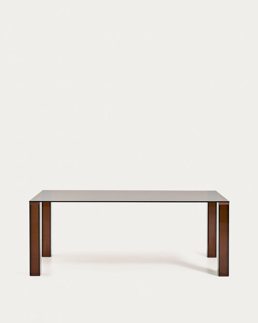 Tavolo Adularia in vetro temperato marrone 200 x 100 cm