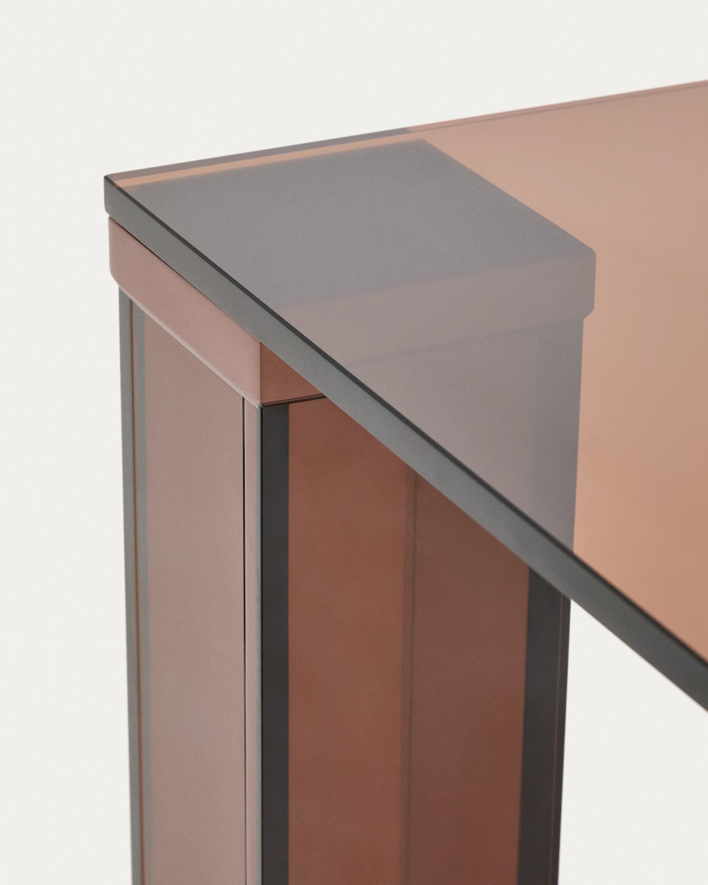 Tavolo Adularia in vetro temperato marrone 160 x 90 cm
