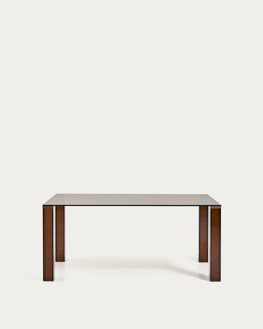 Tavolo Adularia in vetro temperato marrone 160 x 90 cm