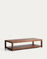 Tavolino da salotto Norani in legno massiccio e impiallacciatura di acacia 150 x 70 cm