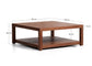Tavolino da appoggio Norani in legno massiccio e impiallacciatura di acacia 90 x 90 cm