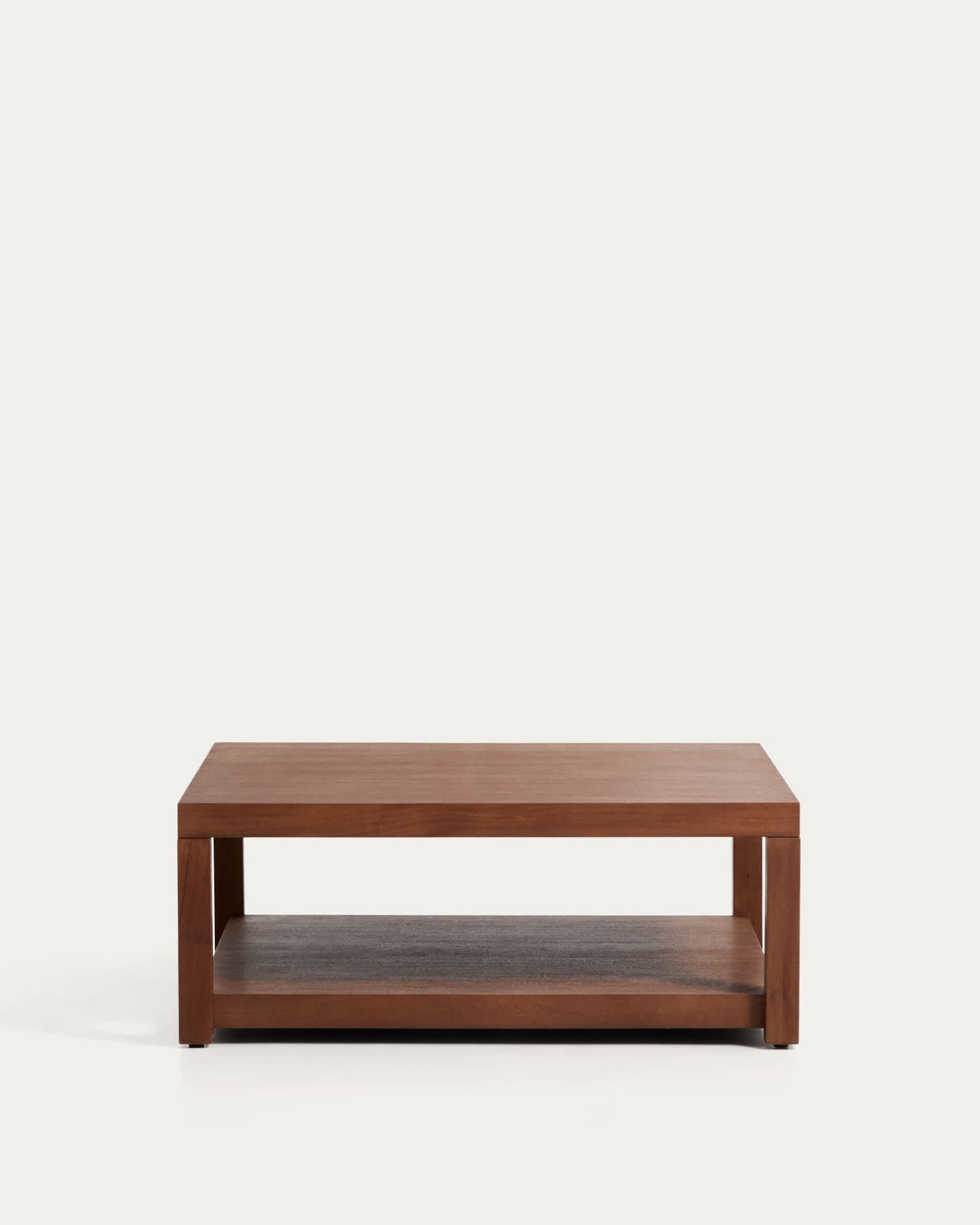 Tavolino da appoggio Norani in legno massiccio e impiallacciatura di acacia 90 x 90 cm
