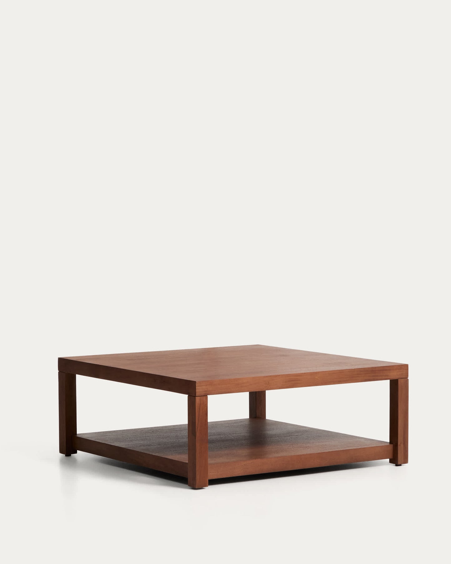 Tavolino da appoggio Norani in legno massiccio e impiallacciatura di acacia 90 x 90 cm