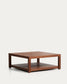 Tavolino da appoggio Norani in legno massiccio e impiallacciatura di acacia 90 x 90 cm