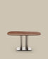 Tavolo Melvar in impiallacciato di noce e gambe con base in acciaio inox spazzolato 150 x 150 cm
