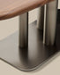 Tavolo Melvar in impiallacciato di noce e gambe con base in acciaio inox spazzolato 220 x 110 cm