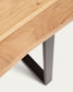 Tavolo Uxue in legno massiccio di acacia e gambe in acciaio nero 200 x 90 cm