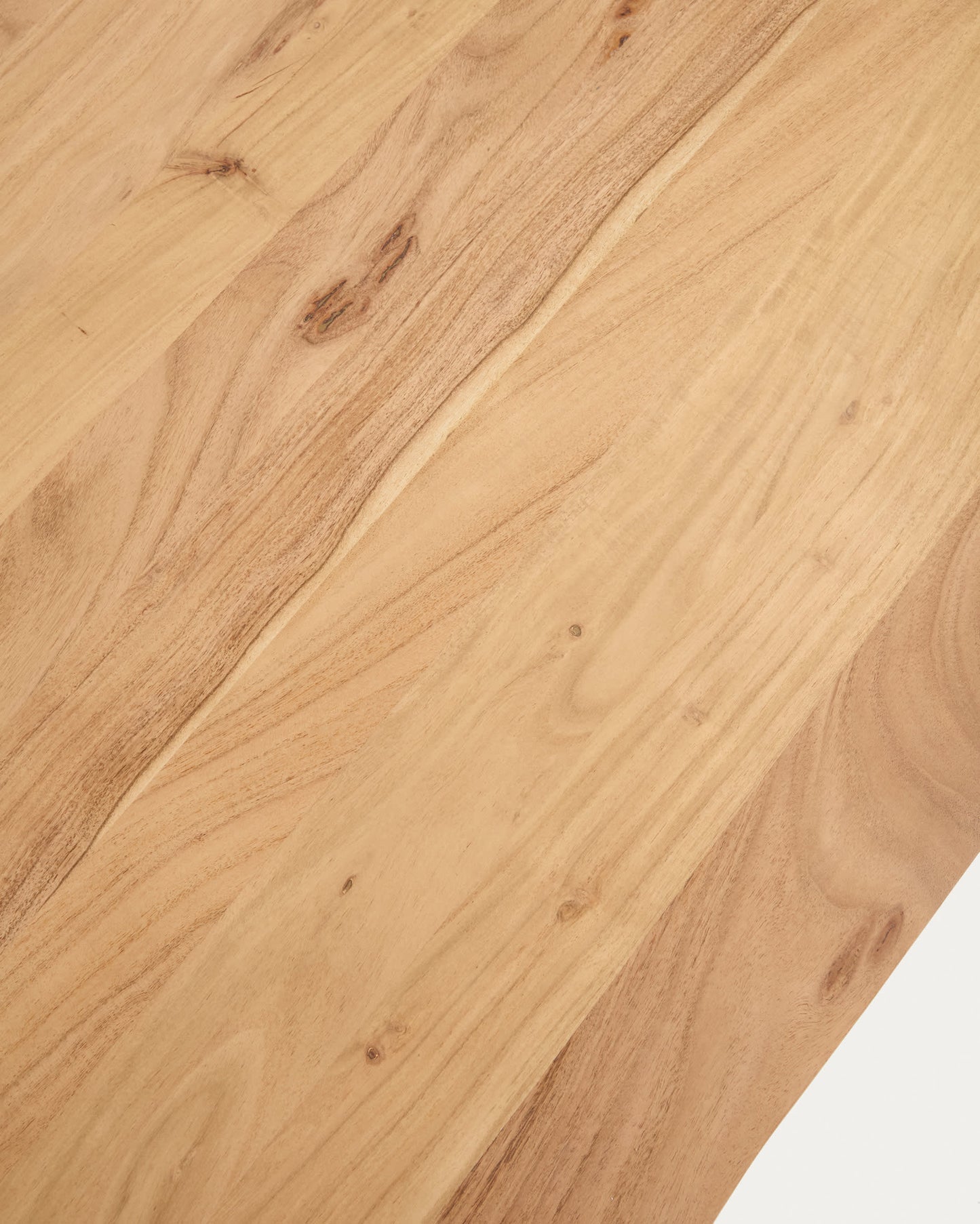 Tavolo Uxue in legno massiccio di acacia e gambe in acciaio nero 200 x 90 cm