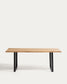 Tavolo Uxue in legno massiccio di acacia e gambe in acciaio nero 200 x 90 cm