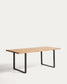 Tavolo Uxue in legno massiccio di acacia e gambe in acciaio nero 200 x 90 cm