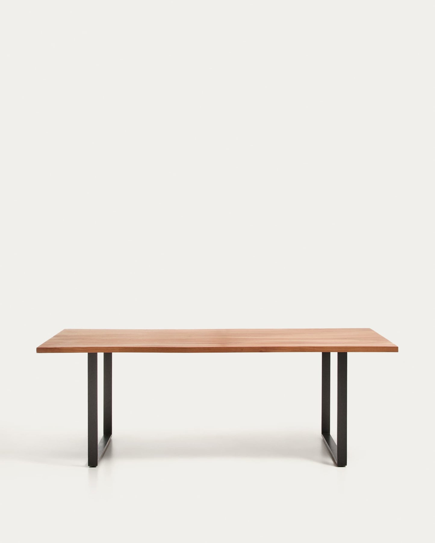 Tavolo Uxue in legno massiccio di acacia e gambe in acciaio nero 220 x 100 cm