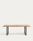 Tavolo Uxue in legno massiccio di acacia e gambe in acciaio nero 220 x 100 cm