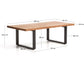 Tavolino Uxue in legno massiccio di acacia e gambe in acciaio nero 130 x 64 cm