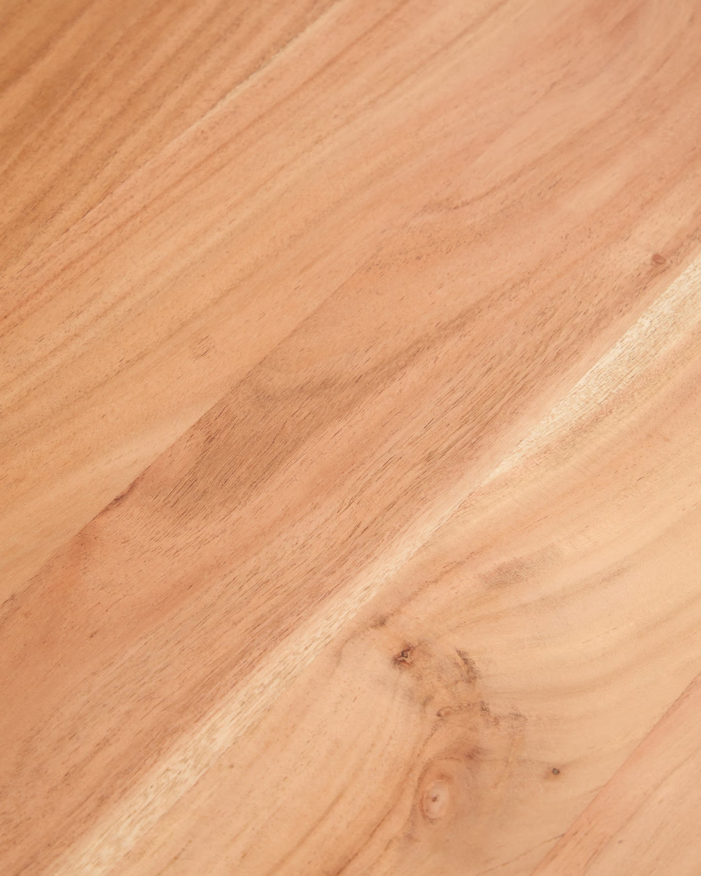 Tavolino Uxue in legno massiccio di acacia e gambe in acciaio nero 130 x 64 cm