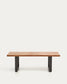 Tavolino Uxue in legno massiccio di acacia e gambe in acciaio nero 130 x 64 cm