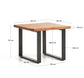 Tavolino da appoggio Uxue in legno massiccio di acacia e gambe in acciaio nero 65 x 65 cm