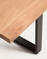 Panca Uxue in legno massiccio di acacia e gambe in acciaio nero 180 x 45 cm