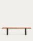 Panca Uxue in legno massiccio di acacia e gambe in acciaio nero 180 x 45 cm