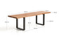 Panca Uxue in legno massiccio di acacia e gambe in acciaio nero 160 x 45 cm