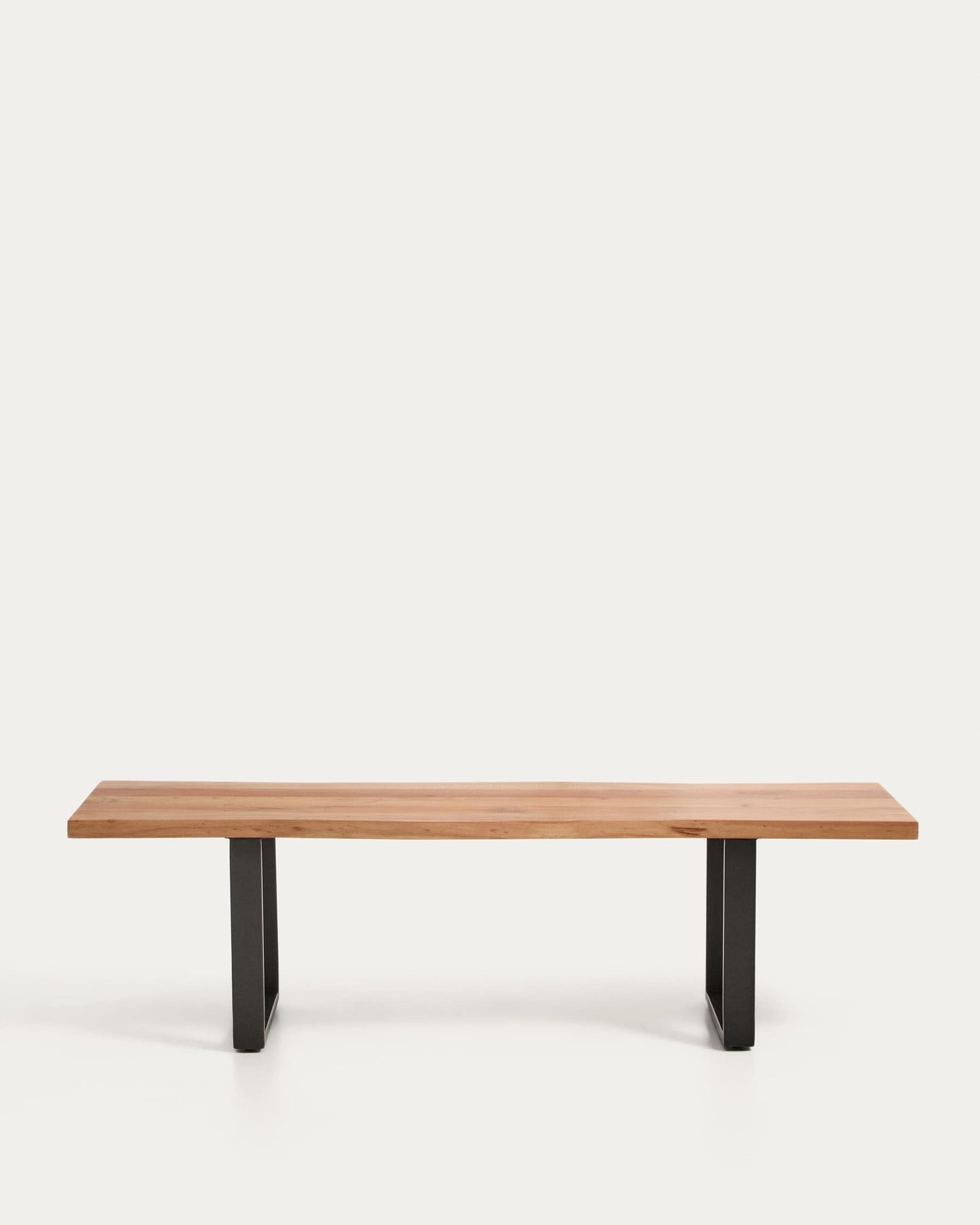 Panca Uxue in legno massiccio di acacia e gambe in acciaio nero 160 x 45 cm