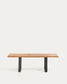 Panca Uxue in legno massiccio di acacia e gambe in acciaio nero 140 x 45 cm
