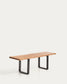 Panca Uxue in legno massiccio di acacia e gambe in acciaio nero 140 x 45 cm