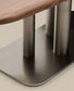 Tavolo Melvar in impiallacciato di noce e gambe con base in acciaio inox spazzolato 180 x 100 cm