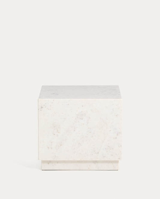 Tavolino da appoggio Sorein in marmo bianco 40 x 40 cm